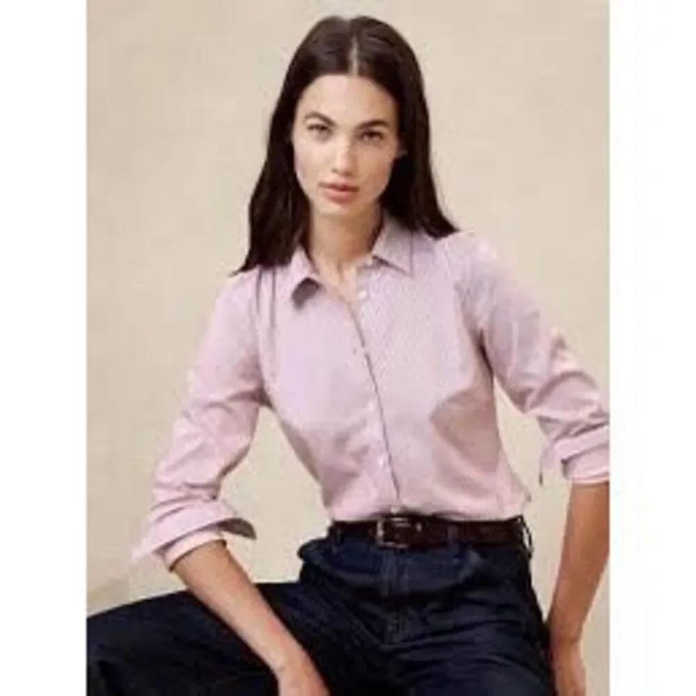 Banana Republic TAILORED-FIT SUPER-STRETCH SHIRT Size 10